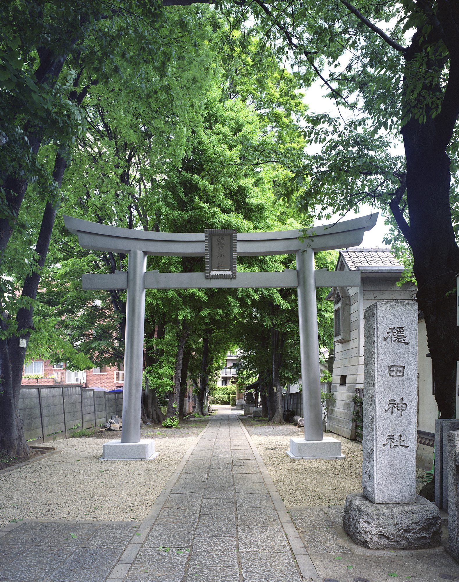 穏田神社 鳥居 斜めより